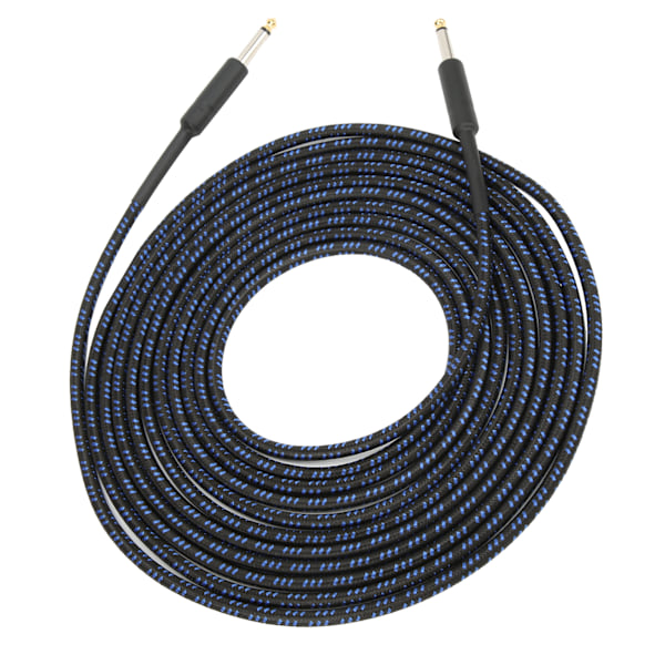 Musikinstrumentkabel Flettet Skærm Audio Forlængerledning med Nikkelbelagt Stik 6 Meter (Blå)