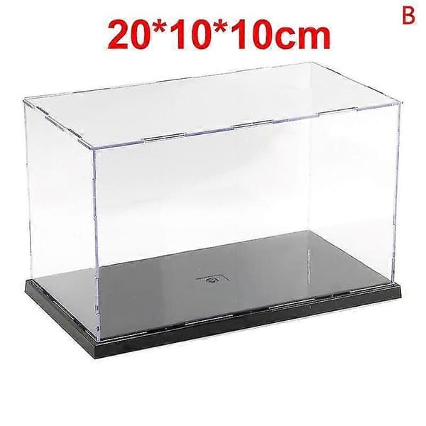 30 cm plexiglas akryl display H-boks plastbase støvtæt figur trofæ B 20*10*10cm