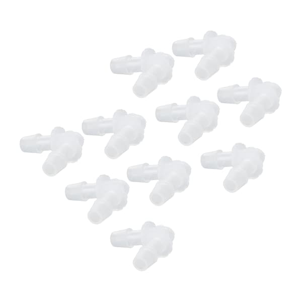10 st Rörböj 90 Graders Anslutningsadapter L-form Lik Diameter Plastkopplingar 7,9 mm