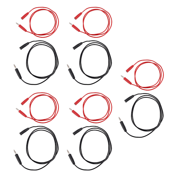 5 Set 4mm Banankontakt Testkabel Hane till Hona 0.75mm² Anslutningskabel Elektronisk Testkabel
