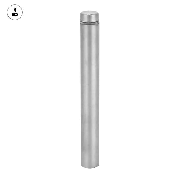 4 stk. Reklameskilte fastgørelsesskruer i rustfrit stål, hule glasafstandsstykker (12*120 mm)