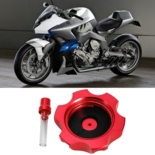 Motorcykel CNC Aluminium Benzintankdæksel med Ventilation (Rød)