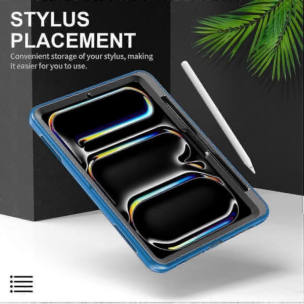 Til iPad Pro 13 (2024) Etui Støttefunktion PC + TPU Robust Beskyttelse Med Skulderrem - Blå, zxl Blue
