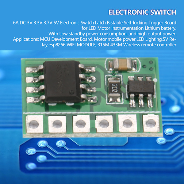 6A DC 3V 3.3V 3.7V 5V Elektronisk Switch Lås Bistabil Selvlåsende Trigger Board til LED Motor