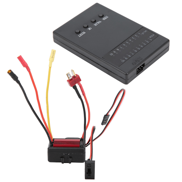 35A Harjaton ESC Sähköinen Nopeudensäädin Ohjelmakortti Sopii 1/18 1/16 RC Automalliin (Punainen)
