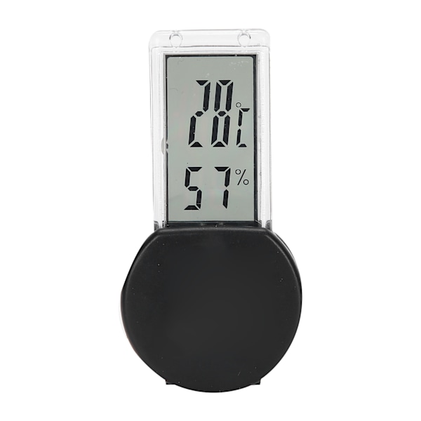 Reptil Terrarium Termometer Hygrometer Digital Display Kæledyrstank Temperaturmåler Sort