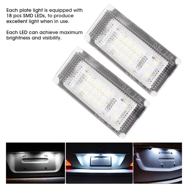 1 par 12V 18 SMD LED nummerpladelygter, passer til Mini Cooper S R53 2001-2006