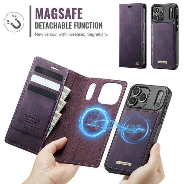 【03】iPhone 17 Pro -nahkakotelo MagSafella ja RFID-suojauksella, irrotettava lompakko