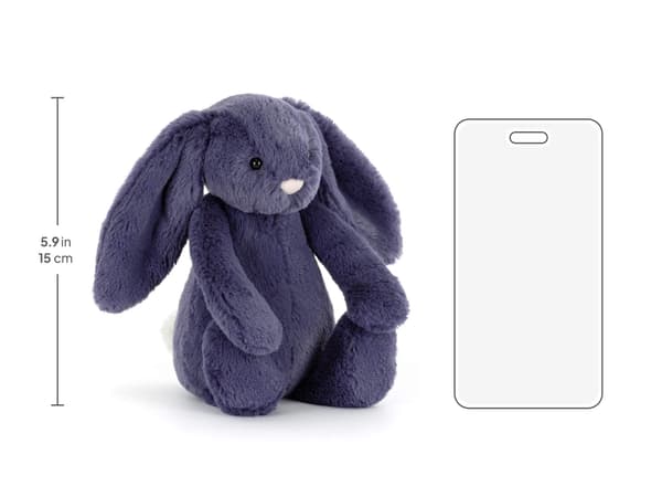 【03】Jellycat Shy Sapphire Rabbit Plush Toy Small Size Sapphire Blue 18cm