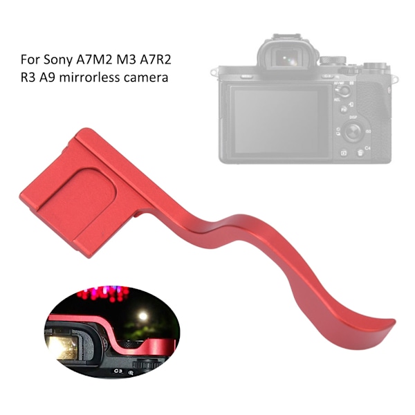 Aluminiumlegering Hot Shoe Tumgrepp Spänne Remhållare för Sony A7M2 M3 A7R2 R3 A9 Röd
