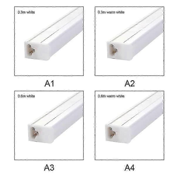 LED-rør T5-lampe 220V PVC-plast lysstofrør 9W 14W 18W LED-væglampe varm kold hvid - L White light 0.6m