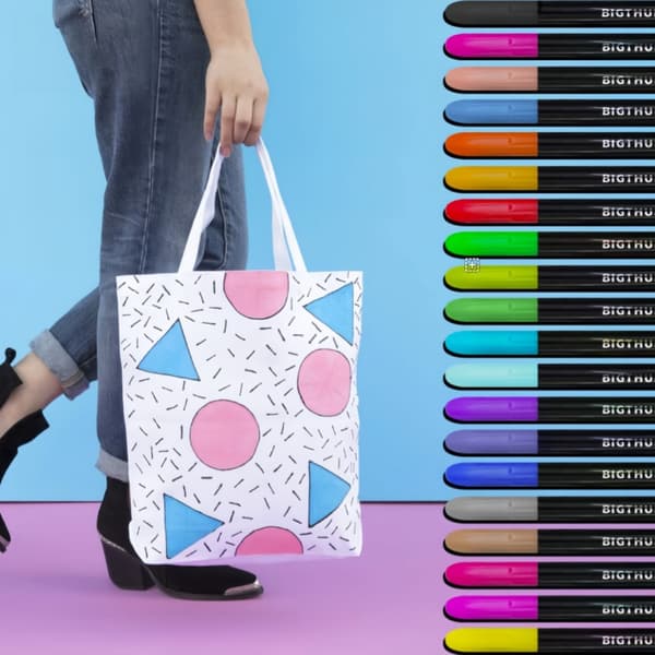 【03】24 färger tygpennor set - Mångsidiga textilpennor för kläder, canvas och DIY-konst 320