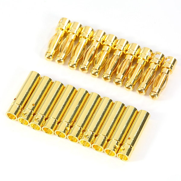 10 par 4 mm guldkugle stik bananstik adapter til RC batteri ESC motor