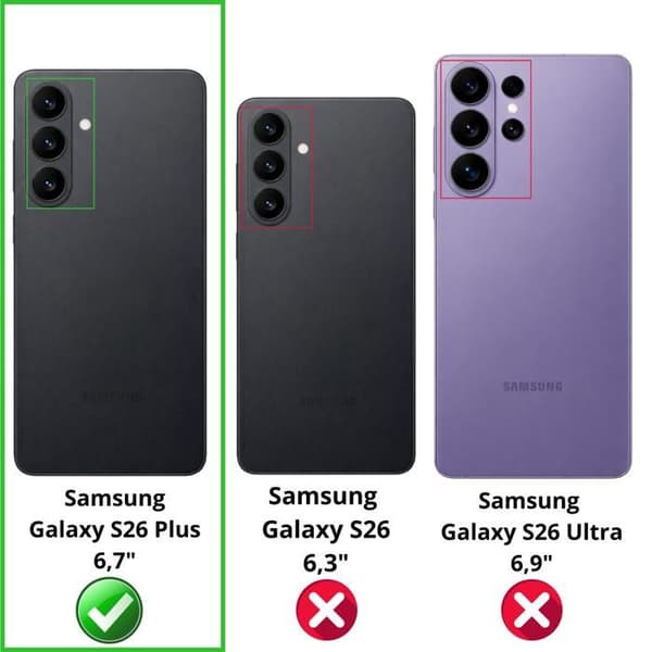 【03】Etui til Samsung Galaxy S26 PLUS - Sort Pung med Magnetlås og Kortlommer Phonillico® Svart