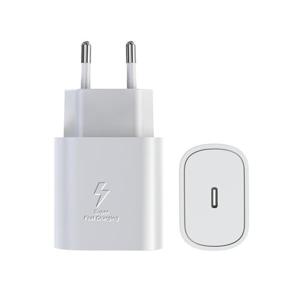 Hurtiglader 45W til Samsung USB-C med 1 meter datakabel + laderhoved hvid 45W