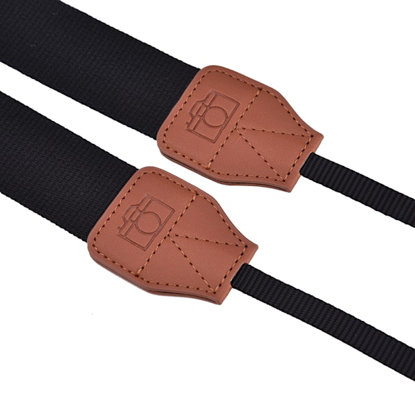 Universal 1 cm bred färgglad kamerarem i polyester för axel och nacke (Svart)