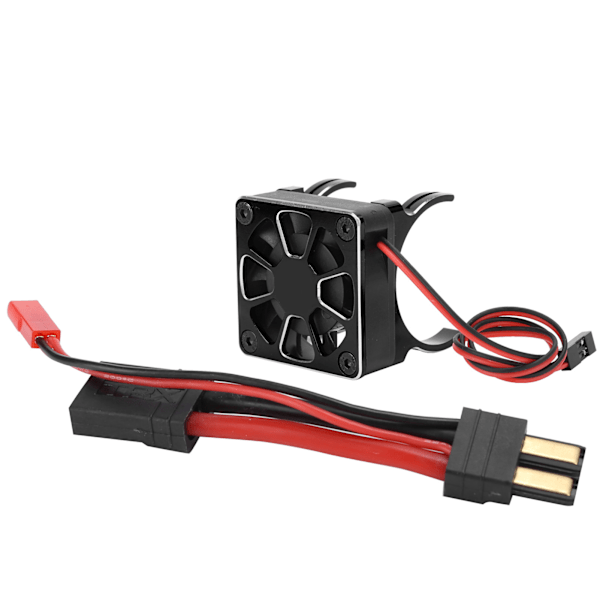 540/550 Motor Køleventilator Radiator med Stikkabel Passer til Traxxas RC Bilmodel Sort