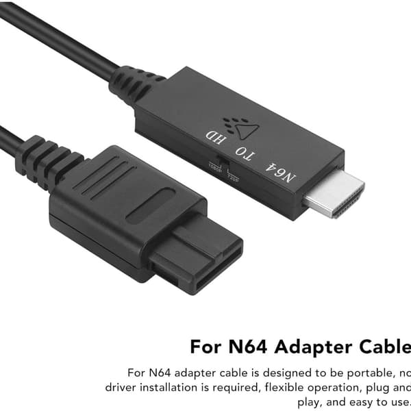 Plug and Play -sovitin N64-HDMI-muunnin Nintendolle