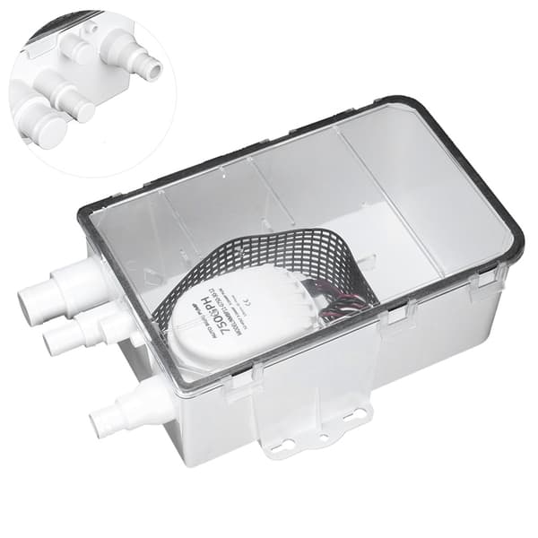 Brusepumpe System Båd RV Lænsepumpe 12V 750GPH Marine Multi Port Drænboks