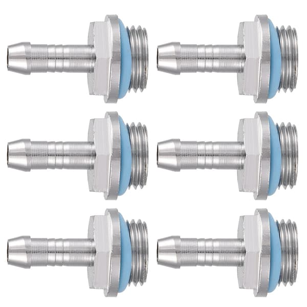 6 stk. PC Vandkøling TwoTouch Fitting G1/4 Gevind Barb Connector til Slange 7,5 mm