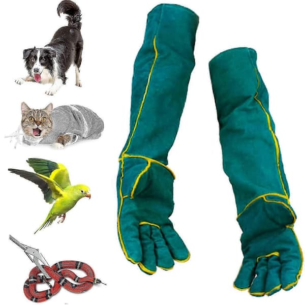【03】60 cm/24 tum bitresistenta handskar för djurhantering, trädgårdsarbete och hundträning