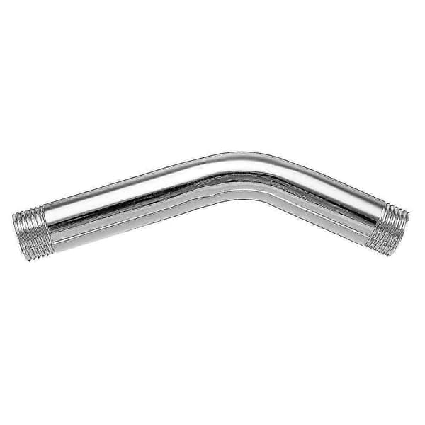 G1/2 tommer 15 cm forlængelse af brusehoved i rustfrit stål, vinklet brusearm, ekstra rør Silver