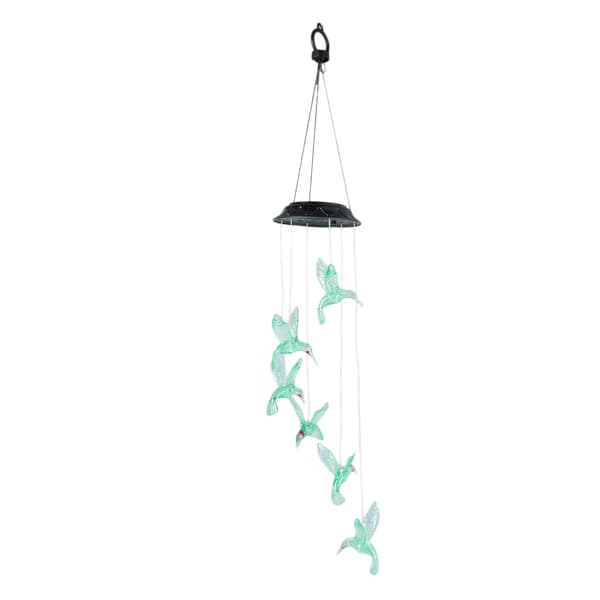 Fugle Vindspil Kolibri Stil Farverige Solcellelamper ABS Have Vindklokke til Terrasse Baghave Soveværelse