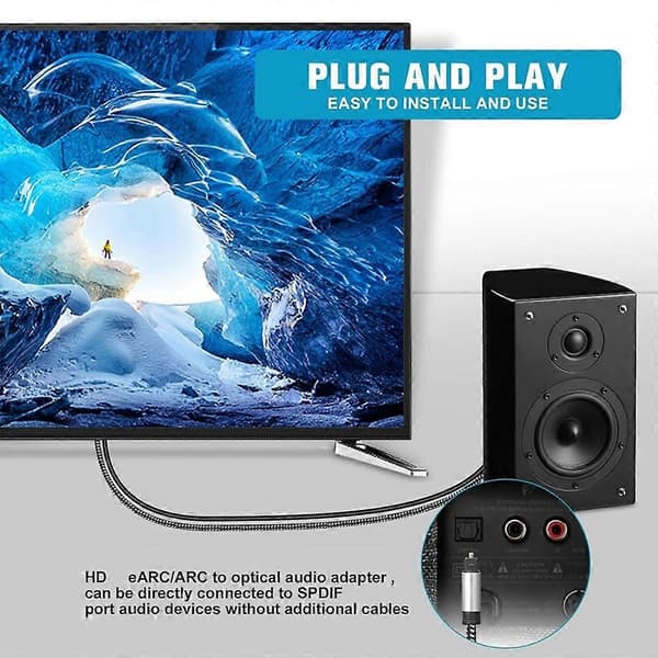 192KHz HDMI-kompatibel EARC/ARC til optisk lydkonverter lydudtrækkeradapter til hjemmebiograf Dolby/DTS 5.1