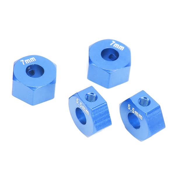 RC hjulnav hex aluminiumlegering 12 mm diameter 5,5 mm 7 mm tjocklek tillbehörssatssats