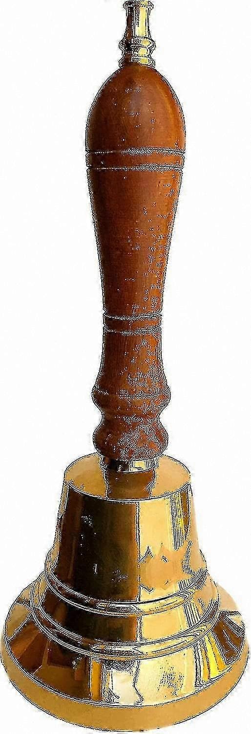 Antik mässingsklocka med fylligt ljud | Elegant 18 cm bordsklocka för att påkalla uppmärksamhet