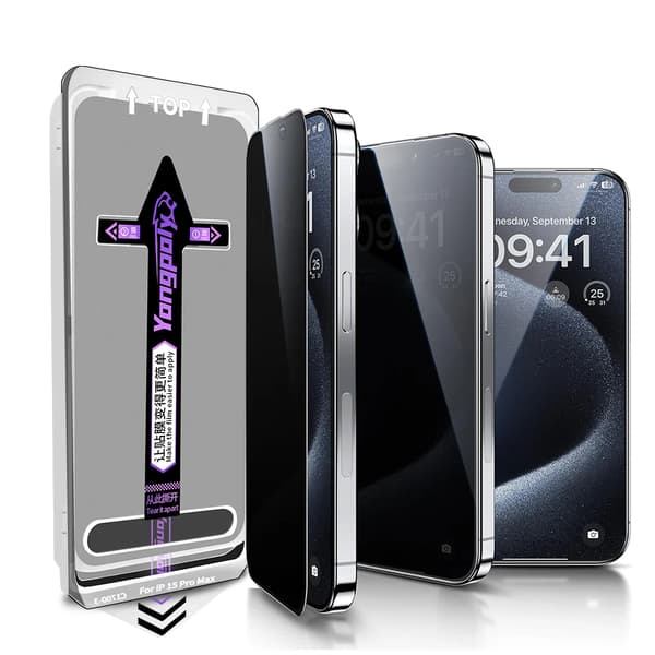 【03】Täysin peittävä yksityisyyssuoja iPhone 13 Pro Maxille helpolla asennussarjalla