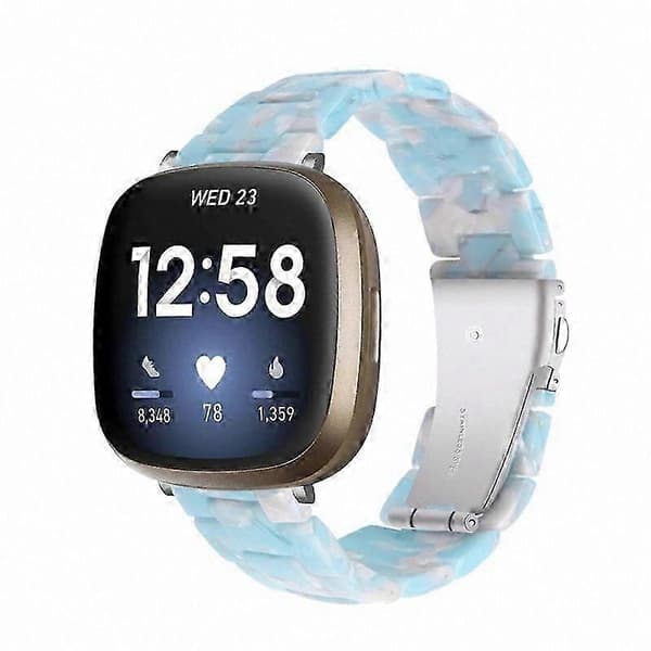 20 mm harpiksrem med spænde i rustfrit stål til Fitbit Versa 4/Sense 2 udskiftningsurrem Sky Blue