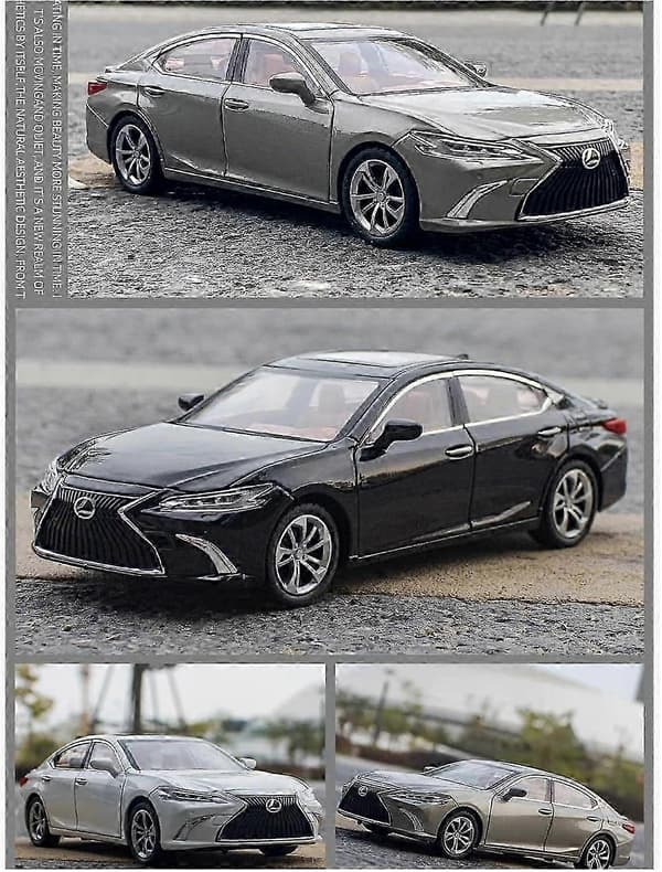 1 24 Til Lexus ES300 Executive Sedan Alloy Trykstøbt Bilmodel med Lyd og Lys, Træk Tilbage Samling Trykstøbt Køretøjsmodel (Sort)