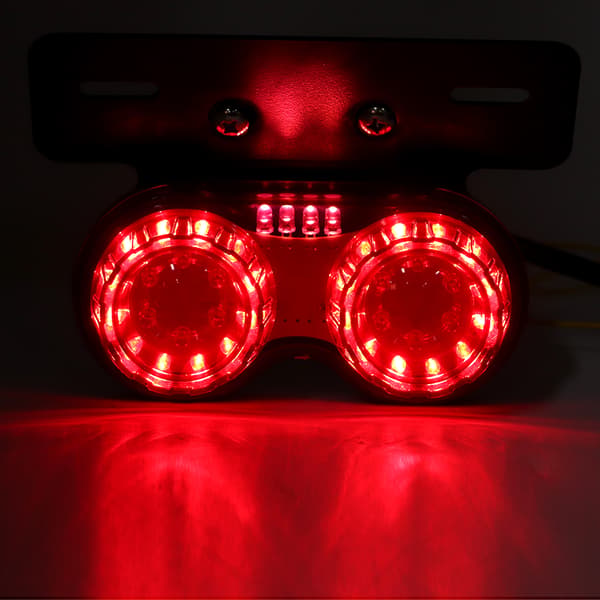 12V Rund LED Broms- och Bakljus för Motorcykel Universal Modifierad Tillbehör Röd Lins
