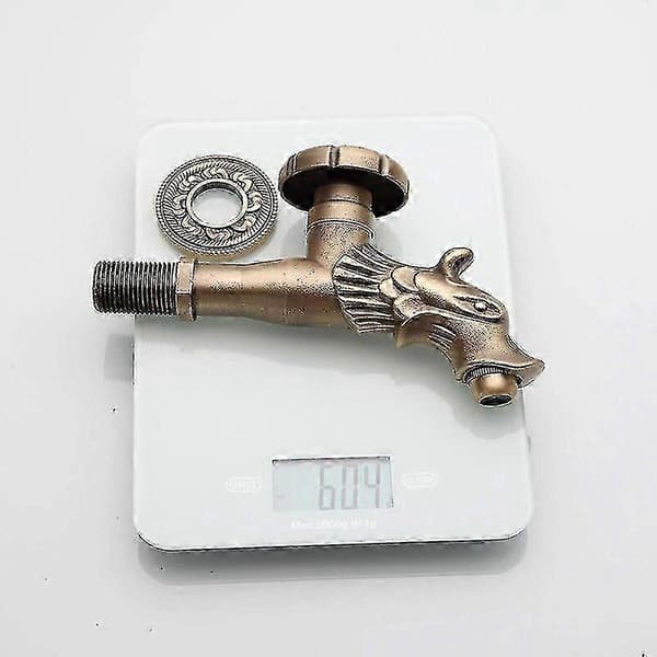 Antik renæssancestil havehane 1/2\" messing gargoyle springvandshane dragehoveddesign - B