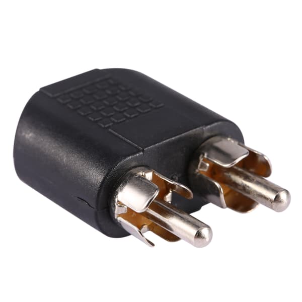 3,5 mm hun stereo jack til dobbelt 2 RCA phono han F/M splitter adapter konverter