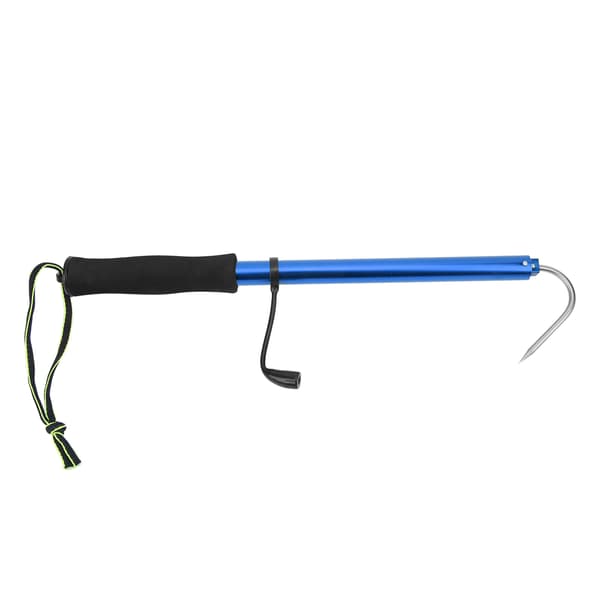 Bærbar Teleskopisk Havfiskeri Gaffel Aluminium Legering Stang med Rustfrit Stål Spids Krog Blå 120CM