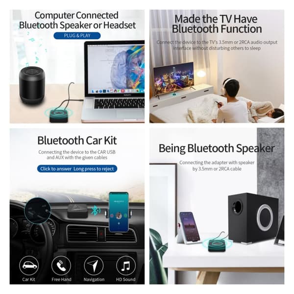 Bluetooth RCA/AUX-adapter – NFC-sensor