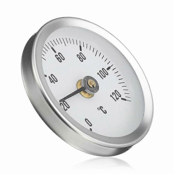 st. rörfjäderklämmtermometer 63 mm 0-120 aluminiumtemperaturmätare för varmvatten, VVS. hopea