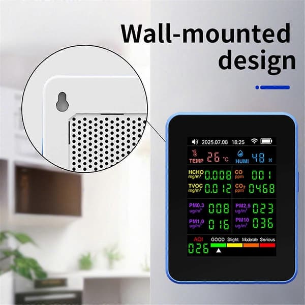 【03】Tuya WiFi 16 i 1 Luftkvalitetsmätare PM2.5 HCHO TVOC CO2 A