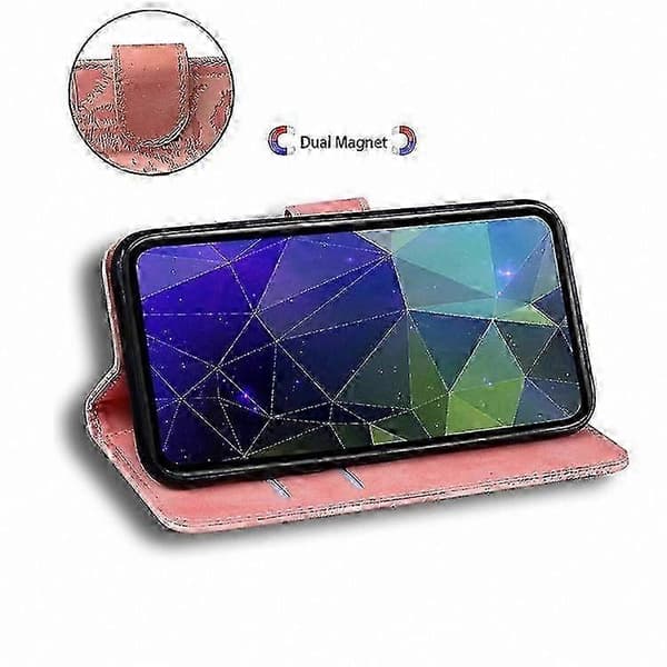 Pungcover med tigerpræget læder til Galaxy A26 5G Pink
