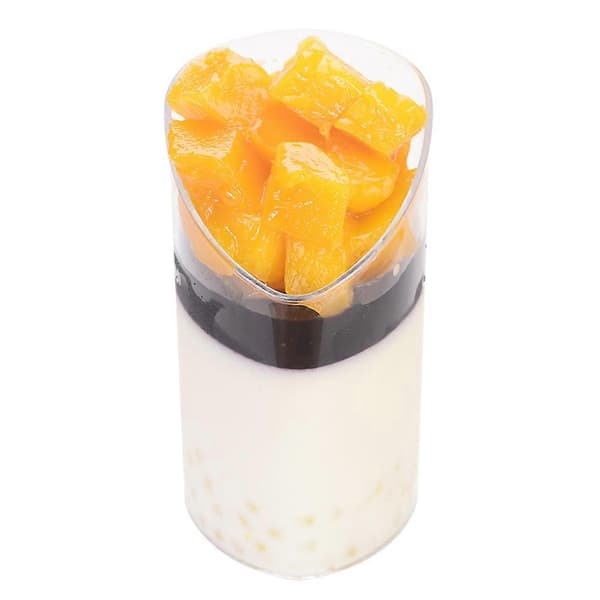 10 stk. 80 ml mini dessertkopper elegante gennemsigtige skrå forretskopper gelé budding mousse kop