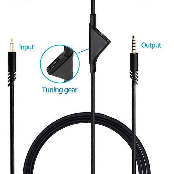 Udskiftnings lydkabel kompatibelt med Astro A10 A30 A40 headset med lydstyrkekontrolfunktion, 2m/6.5ft