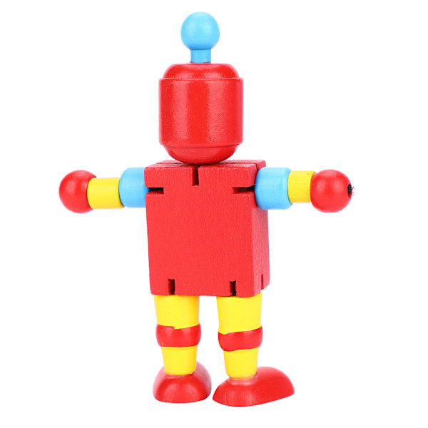 Persoonalliset söpöt puiset robottilelut, oppimis- ja koulutuslelut lapsille (punainen)