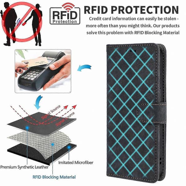 Magnetisk spænde PU-læderetui med RFID-blokering til X30 5G, ridsefast etui til morgaver