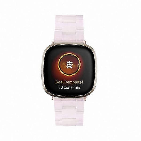 20 mm harpiksrem med spænde i rustfrit stål til Fitbit Versa 4/Sense 2 udskiftningsurrem Light Pink