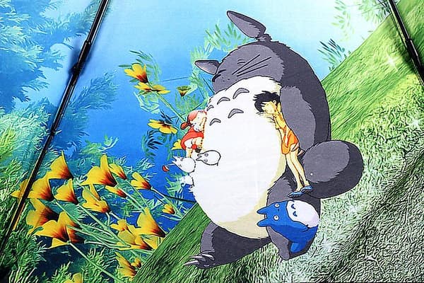 【03】Ghibli Totoro Paraply Sol Regn Paraply Anime Min Nabo Totoro Sød Daglig Sammenfoldelig Paraply Outer black coating