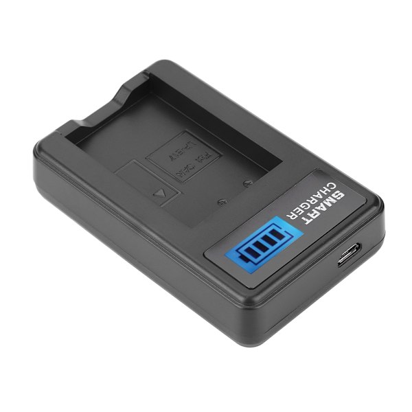 LP-E17 Batterioplader Enkelt Slot USB-opladning med LCD-skærm til Canon EOS M3 M5 M6 760D