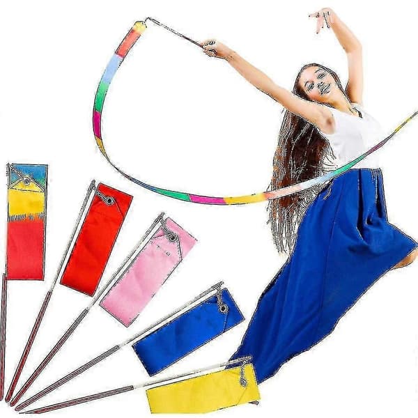 Sæt med kunstneriske rytmiske gymnastikbånd - 5 stykker 2-meter danse-tryllestave