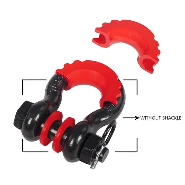 2-pack DRing-schackelisolatorer med 4 st. bricka DRing-isolatorer passar standard 3/4" schackelskydd schackel och stötfångare Orange